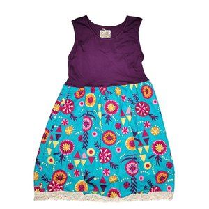 Sado NWT purple blue pink floral lace trim easter spring summer dress size xs
